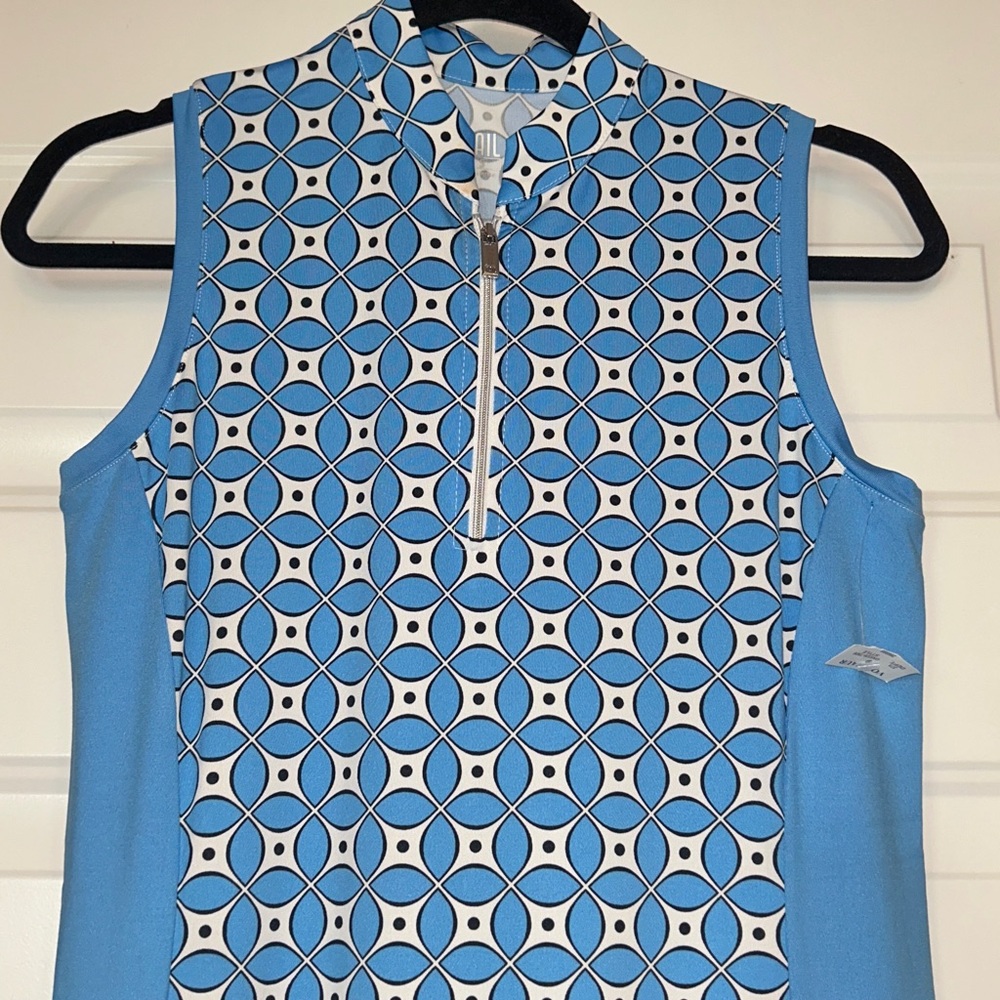 Tail Performance Golf Dress S Blue/White NWT Pocket Sleeveless Athletic Casual - Picture 2 of 14